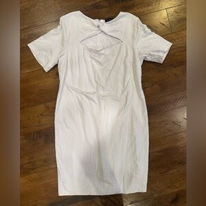 Eloquii Classic White Dress with Intricate Design on Front